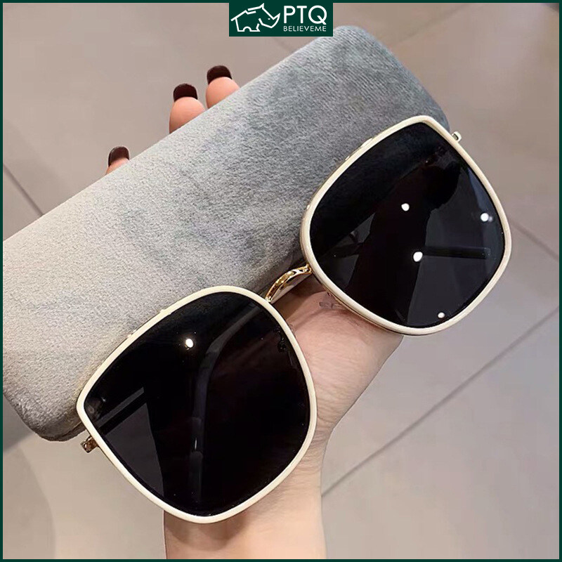 Large Frame Black Sunglasses 2022 Europe and The United States New Fashion Glasses Black Circle Metal Sun glasses PTQ