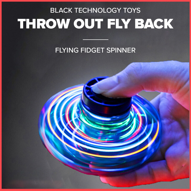 Flying fidget spinner induction flight maneuver UFO black technology aircraft toy decompression artifact electronic toy boy girl